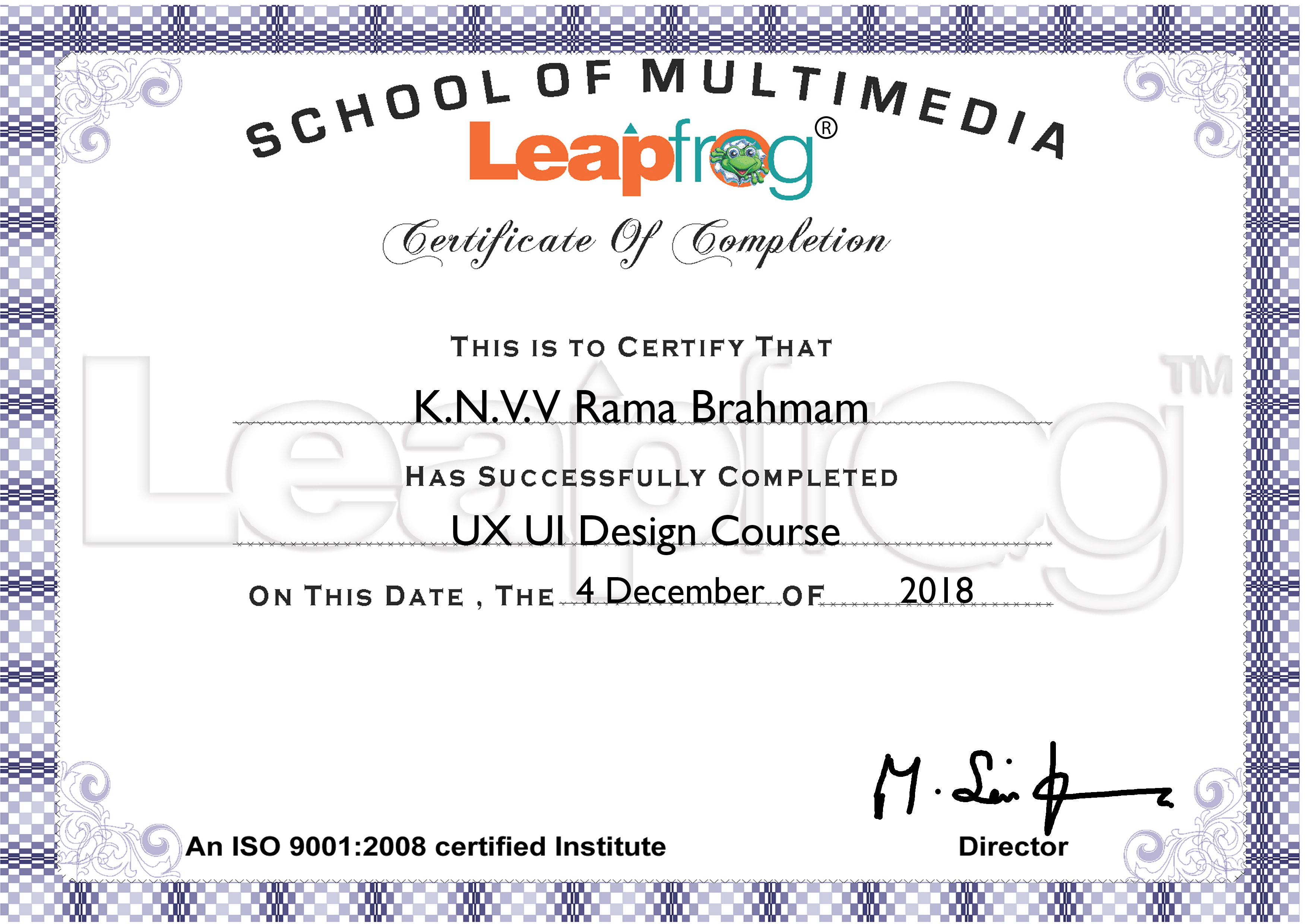 Vijay UI UX Designer - UI UX Certificate